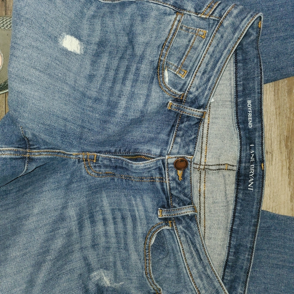 Lane Bryant distressed boyfriend jeans